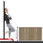 Armário Para Escritório 3 Portas Pivotante Credenza Branco/no