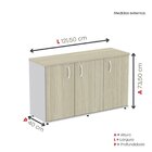 Armário Para Escritório 3 Portas Pivotante Credenza Cinza/cas