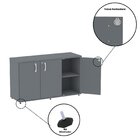 Armário Para Escritório 3 Portas Pivotante Credenza Grafito