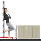 Armário Para Escritório 3 Portas Pivotante Credenza Nogueira