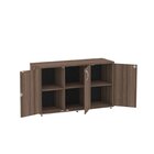 Armário Para Escritório 3 Portas Pivotante Credenza Walnut