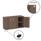 Armário Para Escritório 3 Portas Pivotante Credenza Walnut