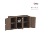 Armário Para Escritório 3 Portas Pivotante Credenza Walnut