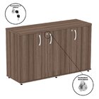 Armário Para Escritório 3 Portas Pivotante Credenza Walnut