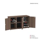 Armário Para Escritório 3 Portas Pivotante Credenza Walnut