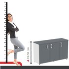 Armário Para Escritório 3 Portas Pivotantes Credenza Branco/g