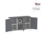 Armário Para Escritório 3 Portas Pivotantes Credenza Branco/g