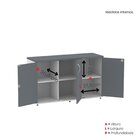 Armário Para Escritório 3 Portas Pivotantes Credenza Branco/g