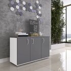 Armário Para Escritório 3 Portas Pivotantes Credenza Branco/g