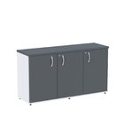 Armário Para Escritório 3 Portas Pivotantes Credenza Branco/g