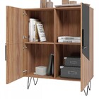 Armário Para Escritório 4 Portas 2 Prateleiras Castanho/ades/