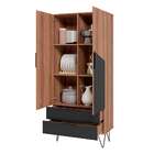 Armário Para Escritório  2 Portas 2 Gavetas Castanho/metal Pr