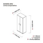 Armário Para Escritório Alto 02 Portas Pivotante Aac1600 Bran