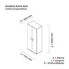 Armário Para Escritório Alto 02 Portas Pivotante Aac1900 Bran