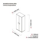 Armário Para Escritório Alto 02 Portas Pivotante Aac1900 Noce