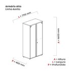 Armário Para Escritório Alto 2 Portas 160x79x45cm Aa1600at Di