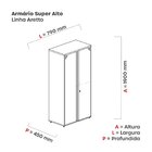 Armário Para Escritório Alto 2 Portas 190x79x45cm Aa1900at Di