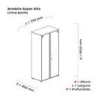 Armário Para Escritório Alto 2 Portas 190x79x45cm Aa1900at Di