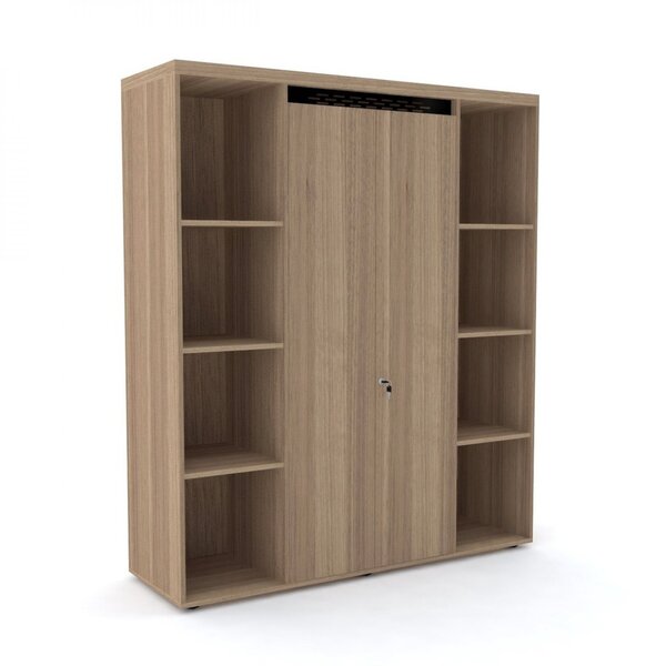 Armário Para Escritório Alto 2 Portas Com Chave 8 Nichos Pe50