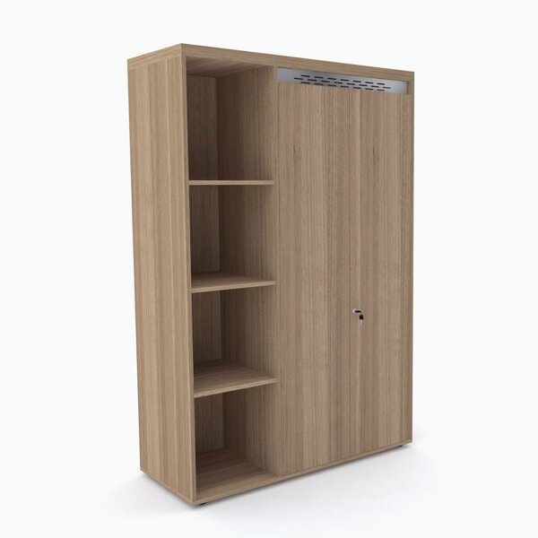 Armário Para Escritório Alto 2 Portas Com Chave E 4 Nichos  P