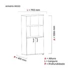 Armário Para Escritório Alto 2 Portas Com Chave Semi Aberto P