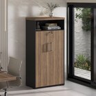 Armário Para Escritório Alto 2 Portas Com Nicho E Chave Em Ta