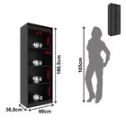 Armário Para Escritório Alto 2 Portas De Vidro 4 Prateleiras