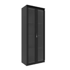 Armário Para Escritório Alto 2 Portas De Vidro 4 Prateleiras