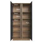 Armário Para Escritório Alto Com 2 Portas Office Mel/grafite