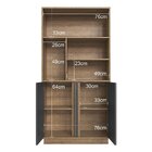 Armário Para Escritório Alto Com 2 Portas Office Mel/grafite