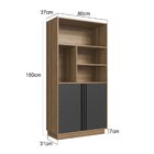 Armário Para Escritório Alto Com 2 Portas Office Mel/grafite