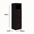 Armário Para Escritório Arquivo 4 Pastas 1 Nicho Espresso Móv