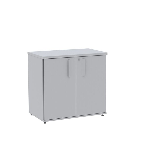 Armário Para Escritório Baixo 02 Portas Pivotante Abc745 Cinza