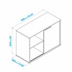 Armário Para Escritório Baixo 1 Porta 2 Nichos Mdp Brv Móveis