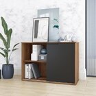 Armário Para Escritório Baixo 1 Porta 2 Nichos Mdp Brv Móveis