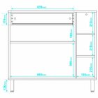 Armário Para Escritório Baixo 2 Portas 1 Gaveta Mdp 15mm Bran