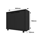 Armário Para Escritório Baixo 2 Portas 1 Prateleira Com Rodíz