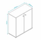 Armário Para Escritório Baixo 2 Portas 1 Prateleira Mdp Brv M