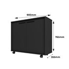 Armário Para Escritório Baixo 2 Portas 1 Prateleiras Com Rodí