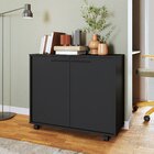 Armário Para Escritório Baixo 2 Portas 2 Prateleiras Com Rodí