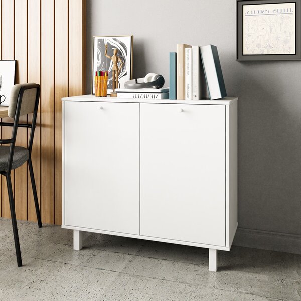 Armário Para Escritório Baixo 2 Portas 2 Prateleiras Mdp 12mm