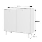 Armário Para Escritório Baixo 2 Portas 2 Prateleiras Mdp 12mm