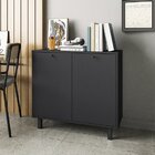 Armário Para Escritório Baixo 2 Portas 2 Prateleiras Mdp 12mm