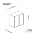 Armário Para Escritório Baixo 2 Portas 74,5x79x45cm Aa745at D