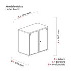 Armário Para Escritório Baixo 2 Portas 74,5x79x45cm Aa745at D