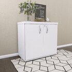 Armário Para Escritório Baixo 2 Portas Com Chave Branco