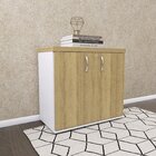 Armário Para Escritório Baixo 2 Portas Com Chave Branco/samba