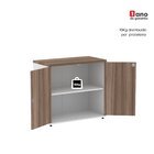 Armário Para Escritório Baixo 2 Portas Com Chave Branco/walnut