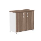 Armário Para Escritório Baixo 2 Portas Com Chave Branco/walnut