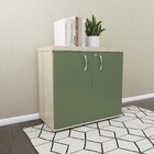 Armário Para Escritório Baixo 2 Portas Com Chave Castanheira/